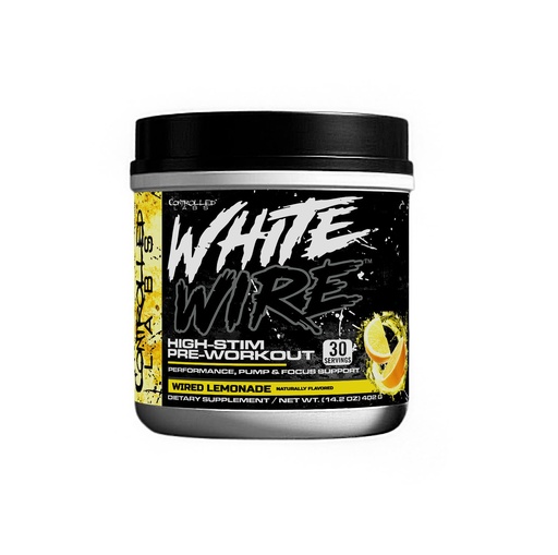 [BRSREBQOAV5RU2TG] CONTROLLED LABS White Wire, High-Stim Preworkout Powder with Creatine, L-Citrulline, and Caffeine, 30 Servings, Performance, Pump, & Focus Support, Lemonade
