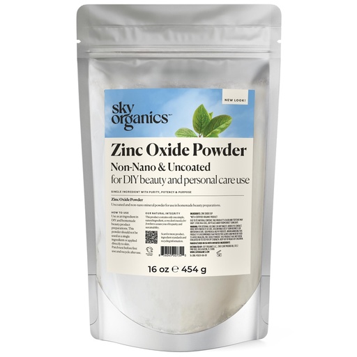 [BRSWKG3RAR6AGDDY] Sky Organics - Zinc Oxide Powder, 16 oz - Non-Nano & Uncoated - Make Your Own Lotion, Deodorant, Cream, Soap - DIY Essentials - Resealable Bag - Natural, Vegan & Cruelty Free - Beauty & Personal Care