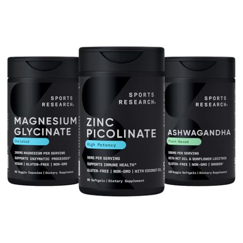 [BRSREFIYAB5QKDQU] Sports Research® Multivitamins Pack - The Dynamic Combo of Zinc Picolinate 50mg, Magnesium Glycinate 160mg and Ashwagandha 500mg
