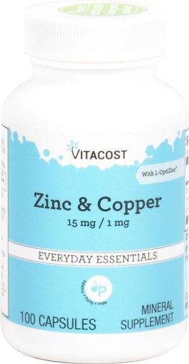[BRSWI2YNPMPR4CI5] Vitacost Everyday, Zinc and Copper, 100 Capsules