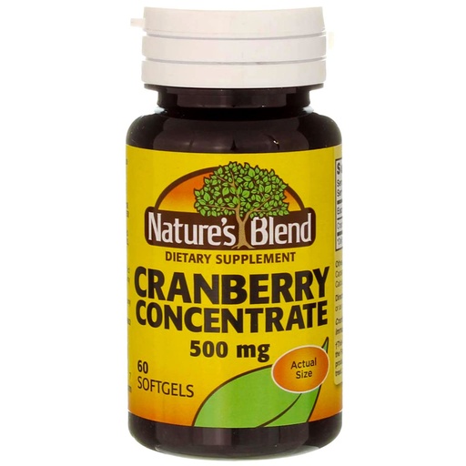 [BRSWGYI7OEOQACLF] Nature's Blend Cranberry Concentrate 500 mg Soft Gels - 60 ct, Pack of 2