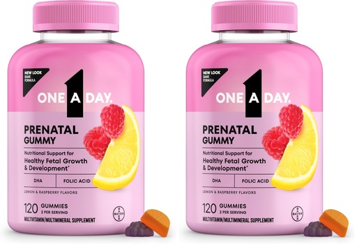 [BRSRGGQNCN6REDLL] A Day Prenatal Vitamins for Women Gummies- Pregnancy Vitamins for Women with Folic Acid,DHA,Iodine,Prenatal Gummies,Iron-Free,120 Ct (Packaging May Vary),(Pack of 2)