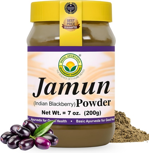 [BRSRO2YEAQGRQHTP] Basic Ayurveda Jamun Powder – 7.05 Oz (200g) | Indian Blackberry Fruit Powder | Natural Herbal Supplement for Daily Use | Rich in Antioxidants | Vegan & Gluten-Free