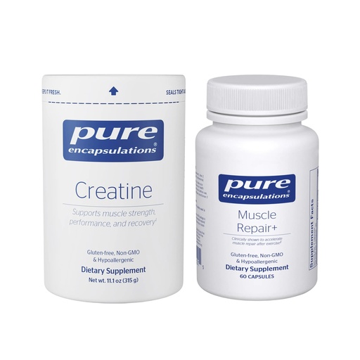 [BRSRGHTQBABRGF33] Pure Encapsulations Creatine (315 g) & Muscle Repair+ (60 Capsules) Bundle - Supports Muscle Strength, Performance & Recovery* - Athletic Dietary Supplement - Gluten-Free, Non-GMO, Hypoallergenic
