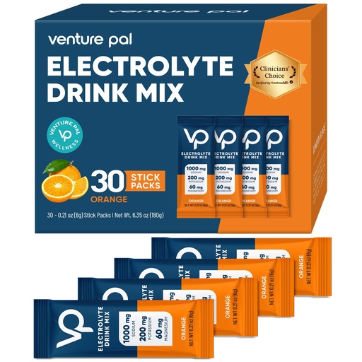 [BRSRAHD7CQMBAE35] Venture Pal High Sodium Sugar Free Electrolytes Powder Packet - Hydration Packets with Vitamin, Sodium & Potassium | Zero Calories | Vegan, Keto & Paleo Friendly Electrolyte Drink Mix - 30 Sticks