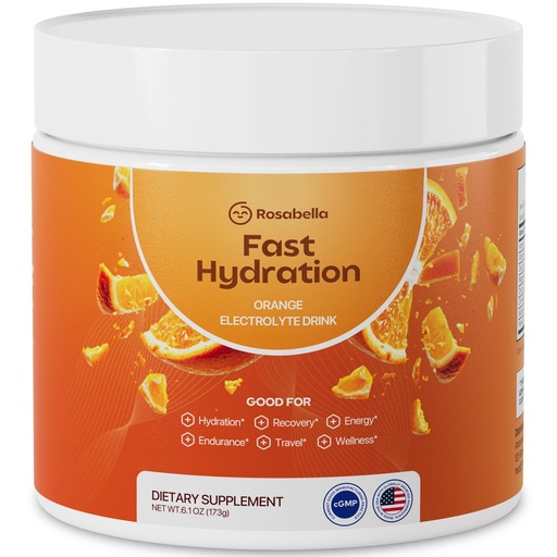 [BRSREGAECUJQ4ET5] Rosabella Electrolyte Drink Powder – Orange – Zero Sugar Hydration Supplement – Electrolytes with Sodium, Potassium, Magnesium, Calcium – Sports Drink Alternative – 30 Servings (6.1 oz)