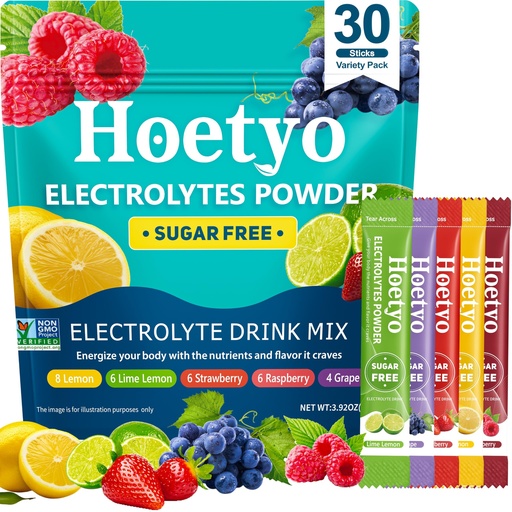 [BRSRGHQOBZ6R4H3J] Electrolytes Powder Packets - Sugar Free Electrolyte Powder Drink Mix - 30 Sticks Daily Rapid Hydration Packets for Sports & Dehydration - Variety Pack, Keto Friendly, Vegan, Non-GMO, 5 Flavors
