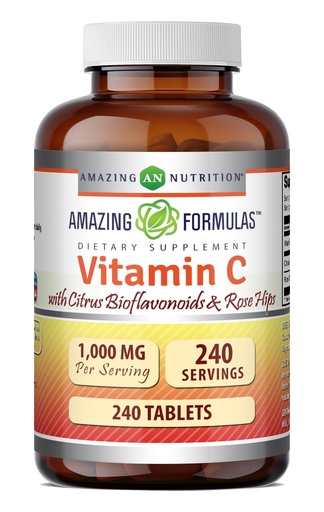 [BRSWEC3YAF5GMYA6] Amazing Formulas Vitamin C with Rose Hips and Citrus Bioflavonoids | 240 Tablets Supplement | Non-GMO | Gluten Free | Made in USA