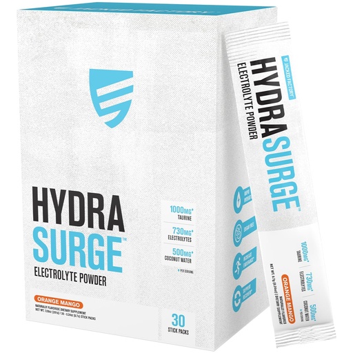 [BRSRGYAKB4AQIDQ6] Jacked Factory Hydrasurge Electrolytes Powder Packets - Sugar Free & Naturally Sweetened Hydration Packets - Keto & Vegan Friendly, Easily Dissolves - 30 Stick Packs, Orange Mango