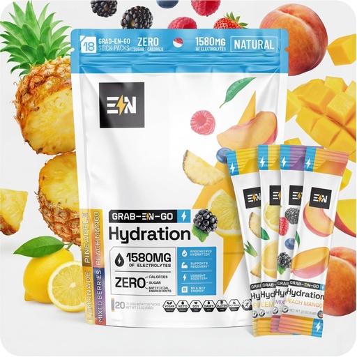 [BRSRMCYBCIBBYH33] Engineered Nutrition Sugar-Free Electrolyte Powder Packets - Variety Pack - Keto Hydration Packets with Magnesium, Potassium & Sodium - Zero Calorie, Vegan, Non-GMO, Gluten-Free - 20 Single Servings