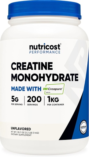 [BRSWEBL4BFYR6HT4] Nutricost Creapure® Creatine Monohydrate Powder 1KG