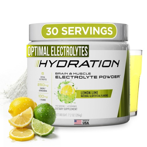 [BRSROCD6BBYRGAL5] JYM Hydration Lemon Lime Powder, Performance Electrolytes, Potassium, Sodium, Magnesium, for Men & Women, Theanine, Ashwaghanda, Theanine, 40 Servings