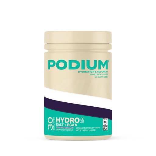 [BRSREZIEOYFRGYLP] Podium Nutrition, Instantized BCAA Powder, Hydro and Salt 2025, 30 Servings, Electrolytes, Hydration, Recovery (Sour Watermelon)