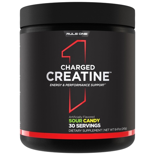[BRSRAYY5A4PBE334] Rule 1 Proteins Charged Creatine - Multi-Function Workout Supplement with Creatine, Electrolyte, and Energy Blends for Intensity, Performance, & Hydration Support (30 Servings, Sour Candy)