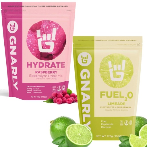 [BRSRA2YTOF4GEAL5] Gnarly Nutrition Hydrate Raspberry (14.10oz) Fuel2O Limeade - (25 Serv) Bulk Bag (25.57oz)