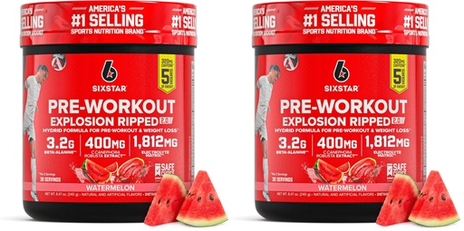 [BRSRGGQNCQBQGC3F] Six Star Pre-Workout Explosion,Watermelon (30 Servings)-Preworkout Energy Powder Supplement for Men&Women-Pre Workout Drink Mix with Creatine&Beta Alanine-Sports Nutrition Products,(Pack of 2)