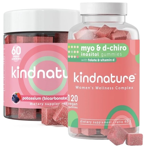 [BRSROAACCUIQAFDJ] kindnature Myo-Inositol & High Potassium Supplement Bundle - Hormonal Health & Muscle Support Gummies