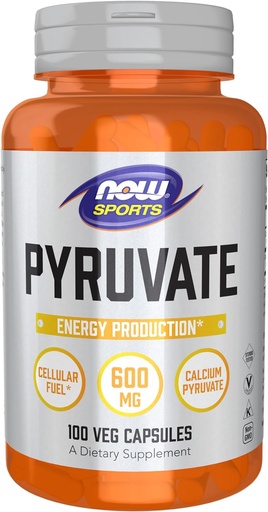 [BRSWECQZDECAG3Q4] NOW Foods Sports Nutrition, Pyruvate (Pyruvic Acid) 600 mg, Energy Production*, 100 Veg Capsules