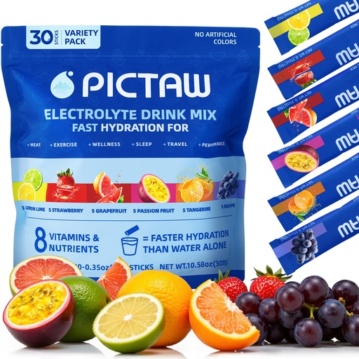 [BRSREZYLO4IAGCQU] Electrolytes Powder Packets Hydration Packet, Liquid Daily IV Hydrate Packets for Dehydration Relief and Rehydration Portable, Instant Electrolyte Drink Mix NonGMO 10.58oz 300g (Variety 30 Packets )