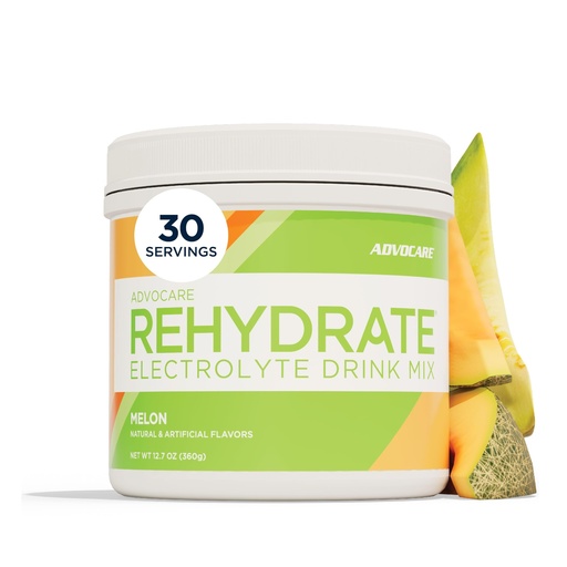 [BRSREZAZCINW2YLF] AdvoCare Rehydrate - Electrolyte Drink Mix - Includes Magnesium, Sodium, Potassium & Calcium - Antioxidant & Amino Acid Fortified - Supports Hydration & Recovery - Melon, 12.7 oz