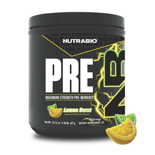 [BRSRABIQCNYBOG3B] NutraBio Preworkout Powder, Lemon Burst | Explosive Energy, Laser Focus, Extreme Pumps | Pre Workout for Men & Women | Performance, Endurance, Power Complex, Caffeine, Electrolytes