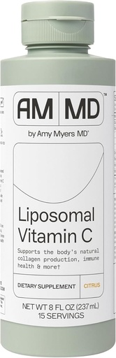 [BRSRGYYKCQCWEDLZ] Amy Myers MD Liposomal Vitamin C - Non-GMO High-Absorption Supplement for Immune Support & Collagen Production - Gluten-Free, Non-Dairy & Non-Soy - 8 Fl Oz