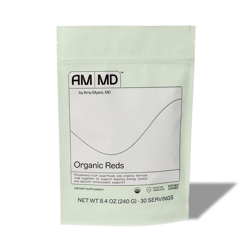 [BRSW2GT6BNYRM23H] Amy Myers MD Organic Reds Superfood Powder - Supports Cellular Energy, Circulation & Antioxidant Defense - Beet Root, Aronia, Raspberry - 30 Servings