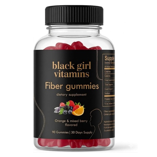 [BRSRGY36PMPRYCY6] Black Girl Vitamins - Fiber Gummies - Prebiotic for Gut Health & Bloat Relief - Supports Digestion, Regularity & Microbiome Balance - Vegan, Gluten-Free, Halal (Orange & Mixed Berry, 30 Day Supply)