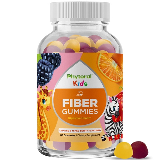 [BRSWYGD5B4PR4AI7] High Prebiotic Fiber Gummies for Kids - Dietary Fiber Supplements for Digestion & Constipation - Chicory Root Kids Immune Gummies - Non-GMO & Vegan Digestive Nutritional Supplements - 60 Count