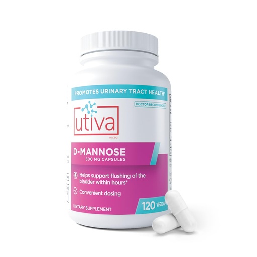 [BRSWYBT7AQIQA23L] Szio+ Utiva D-Mannose 500mg Capsules – Naturally Flush The Bladder and Urinary Tract – UTI Avoidance – D Mannose Supplements for Women – Supports Urinary Tract Infection Treatments, 120 Capsules
