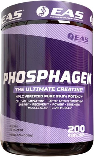 [BRSRMAILOADW2ADH] EAS Phosphagen Ultimate Creatine Powder  durable Power, Strength, Muscle Size, & Cell Volumization ← Pure 99,9% Potency tención 200 Servings (Unflavored)