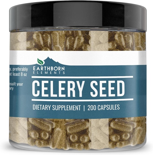 [BRSWYYINOQBWEETV] Earthborn Elements Celery Seed 200 Capsules, Pure & Undiluted, No Additives
