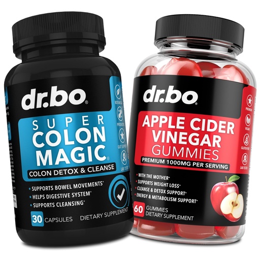 [BRSRAEI2OEHWEFDH] Colon Cleanser Detox & ACV Apple Cider Vinegar Gummies - 15 Day Colon Cleanse Pills Flush & Probiotic & ACV Gummies Supplements - Bowel Movement Supplements for Intestinal Stomach Bloating Gut Support
