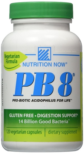 [BRSWIYTYO4BQGFL6] Now PB 8 Pro-Biotic Acidophilus Capsules, Vegetarian, 120-Count Bottles 60 Servings