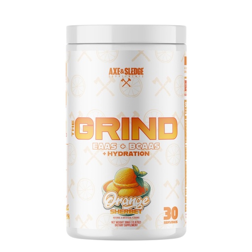 [BRSRABL5BAMBYCT3] Axe & Sledge The Grind Essential Amino Acids |EAA & BCAA Powder |Muscle Recovery & Electrolytes for Hydration | Stimulant-Free, Vegan | 30 Servings, Orange Sherbet