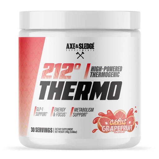[BRSREY37PMNAG3TP] Axe & Sledge 212º Thermo Weight Management Powder | 200mg Caffeine | Energy, Focus, & Appetite Control | Advanced Metabolism Booster | Men & Women | 30 Servings, Citrus Grapefruit