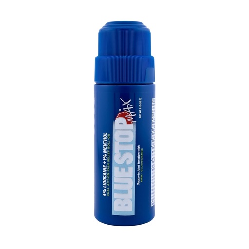 [BRSRAZYBCR4BGADJ] Blue Stop Max Lidocaine Roll On Maximum Strength- 4% Lidocaine with 1% Menthol for Knee, Neck, & Lower Back, Nerve Discomfort - MSM, Glucosamine Formula for Joint Health