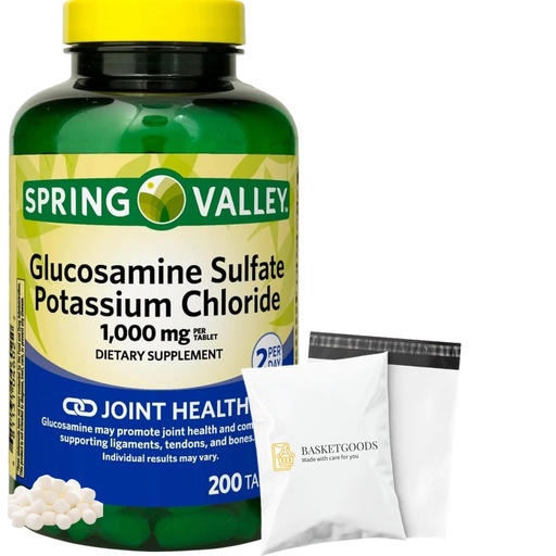 [BRSREYA6OYFQEHQU] Spring Valley Glucosamine Sulfate Potassium Chloride | Glucosamina para las Articulaciones | Inflammation | 1000 mg | Set with Basket Goods Store