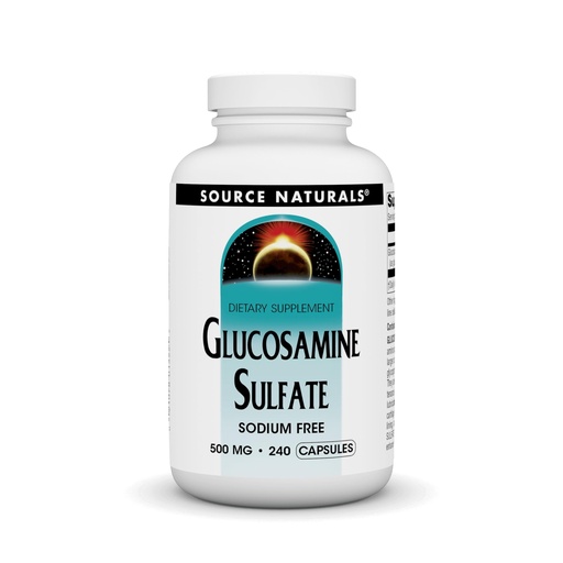 [BRSWIYQOAUNAEHDK] Source Naturals Sodium-Free Glucosamine Sulfate, for Joint Support, 500 mg - 240 Capsules
