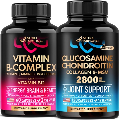 [BRSROY34OAIWCHT4] NUTRAHARMONY Vitamin B Complex & Glucosamine Chondroitin Capsules