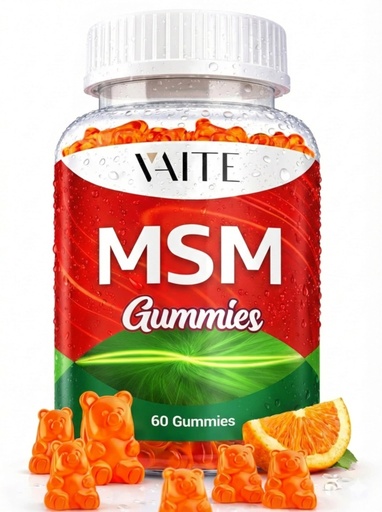 [BRSRABAKAQARODTG] VAITE MSM Supplements for Men & Women 2000mg - Joint Support, Hair, Skin & Nails, Sulfur Supplement - Vegan, Non-GMO, Gluten-Free - Skip Hard-to-Swallow Capsules & Powder - Easy to Take 60 Gummies