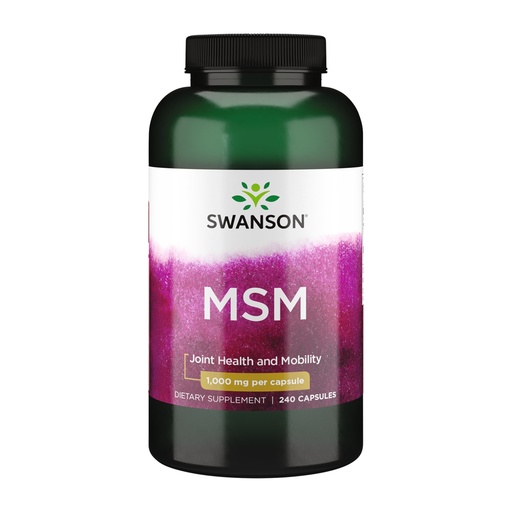 [BRSWIZQTOR4AYF32] Swanson MSM - Essential Minerals Promoting Mobility & Joint Health Support - Helps to Maintain Connective Tissue Health Including Cartilage, Collagen, & Hair - (240 Capsules, 1000mg Each)