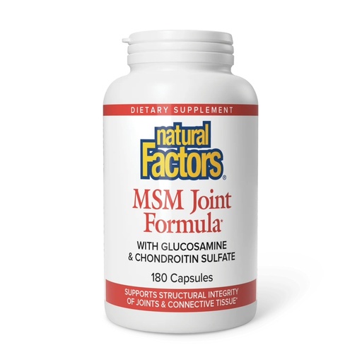 [BRSWIYT3PMMWEDTO] Natural Factors, MSM Joint Formula, Supports Healthy Joints and Mobility, 180 Capsules