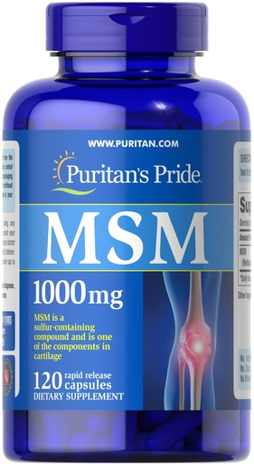[BRSWIZQ3OV5BA2D4] Puritan's Pride Joint Support Formula MSM Rapid Release Capsules, 1000 mg, 120 Count