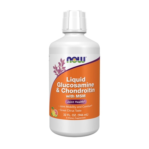 [BRSWIY34CUGGC3LG] NOW Foods Supplements, Glucosamine & Chondroitin with MSM, Liquid, Joint Health, Mobility and Comfort*, 32-Ounce
