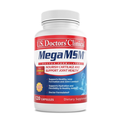 [BRSWIGYKCYOAOELM] U.S. Doctors’ Clinical Mega MSM Supplement for Joints with MSM + Vitamin C + Collagen and Neem - Clinically Proven to Promote Cartilage Tendon & Ligament Health (1 Month Supply – 120 Capsules)