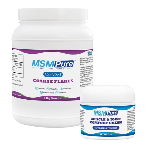 [BRSREGQFOFYROCI7] KALA HEALTH MSMPure Coarse Flakes 2.2 lb and Muscle & Joint Cream 2oz Bundle
