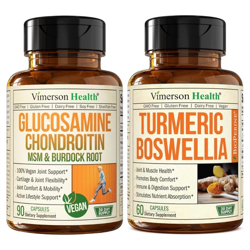 [BRSW2AA6DIHAAGTF] Vegan Glucosamine Chondroitin MSM & Turmeric Boswellia – Advanced Joint Comfort & Mobility Support Bundle for Active Lifestyles