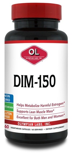 [BRSWYFDRBAMBYAL4] Olympian Labs DIM Diindolylmethane Supplement 150mg, 60 Caps Metabolize Estrogen Level, Prostate, Uterine, Cervical Health