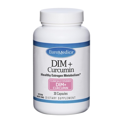 [BRSWGBT6BUFAYADV] EuroMedica DIM + Curcumin - Estrogen Balance Support Supplement - Dietary Supplement with Curcumin & Grape Seed Extract - Turmeric Essential Oil for Healthy Metabolism Support - 30 Capsules
